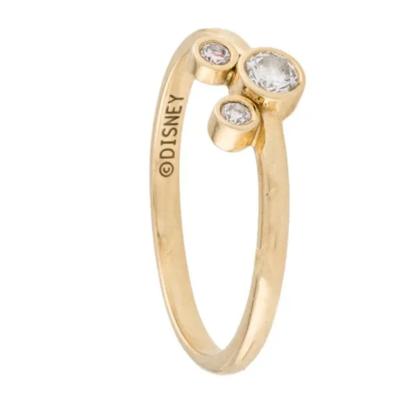 DISNEY 14K YELLOW GOLD  DIAMOND MICKEY MOUSE PETITE ICON COCKTAIL BAND RING - Picture 3 of 6